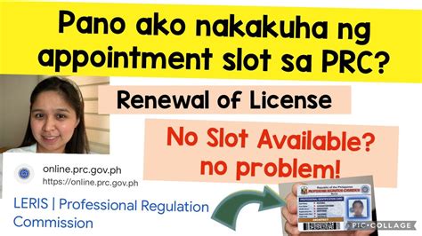 https www.prc.gov.ph no slots available